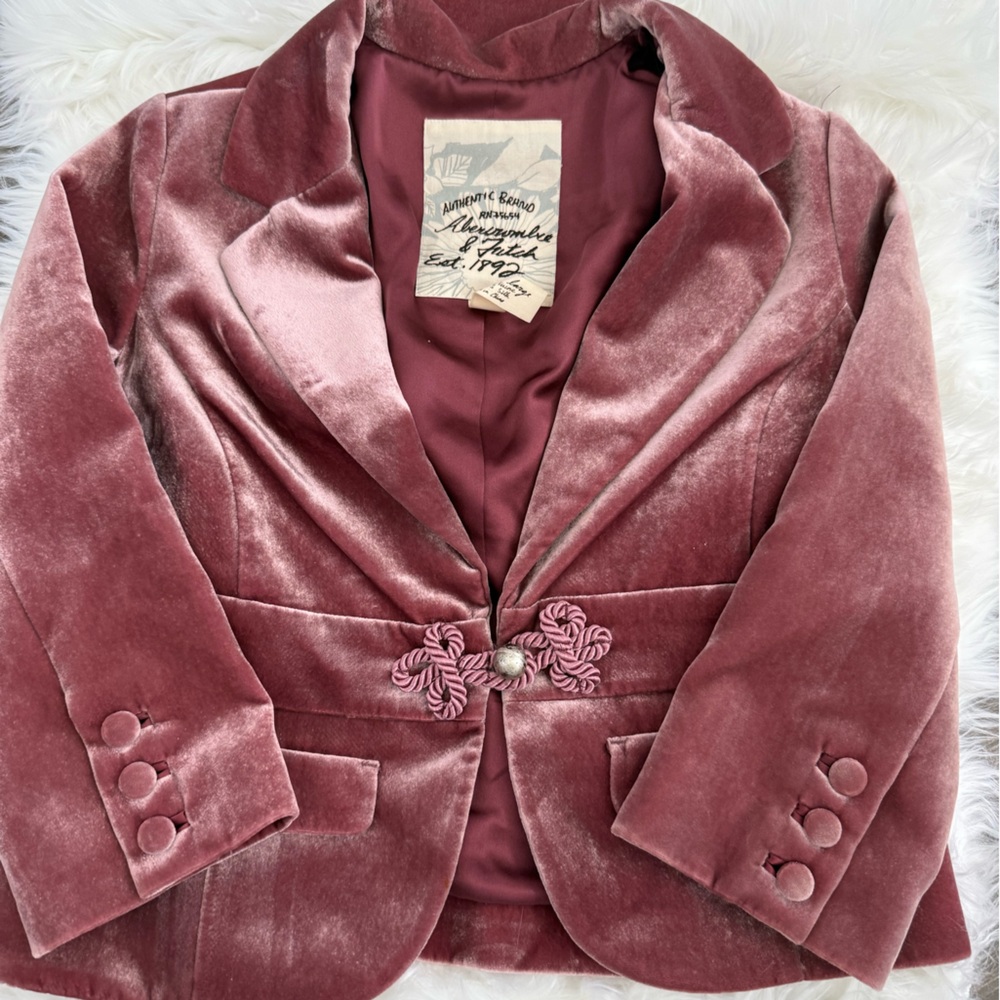 Vintage Abercrombie Velvet Blazer in Dusty Rose